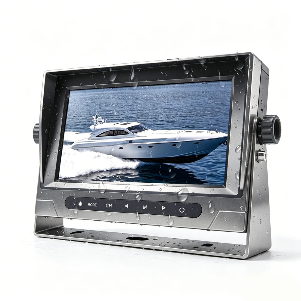 Фото Стандарт ISO7637-2 5A/5B, 7-дюймовый 1080P AHD LCD, водонепроницаемый IP69K, металлический корпус для тяжелых транспортных средств и грузовиков, помощь при движении задним ходом. №1