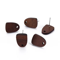 kissitty 25 pairs coconut brown walnut wood stud earring with stainless steel pin earring for women fashion jewelry findings