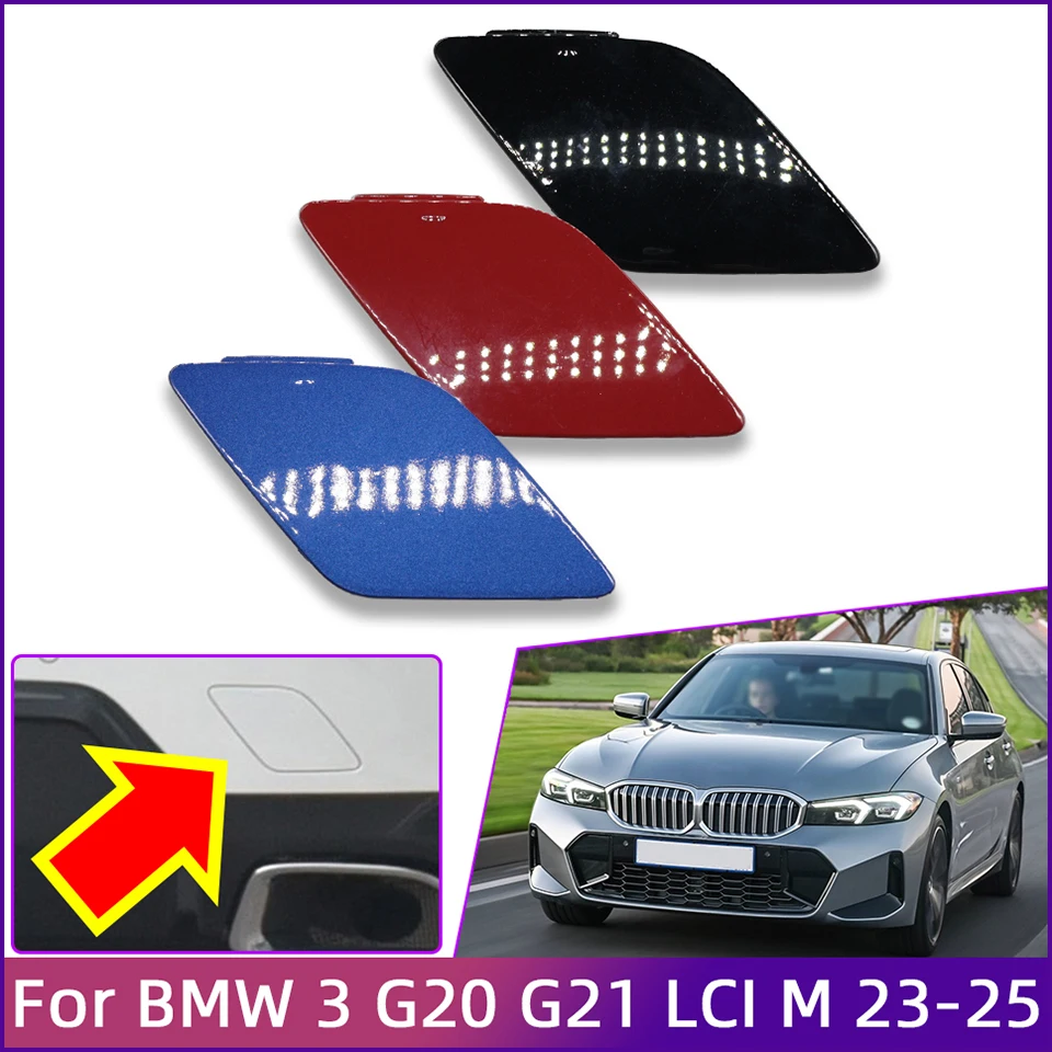 Фото Заглушка буксировочного крюка заднего бампера для BMW 3 G20 G21 LCI M 2023-2025 #   51125A697D5 Накладка на крышку багажника для буксировки и перевозки №1