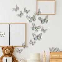 hollow out three dimensional butterfly stickers colorful butterfly wall stickers childrens room bedroom decoration room layout