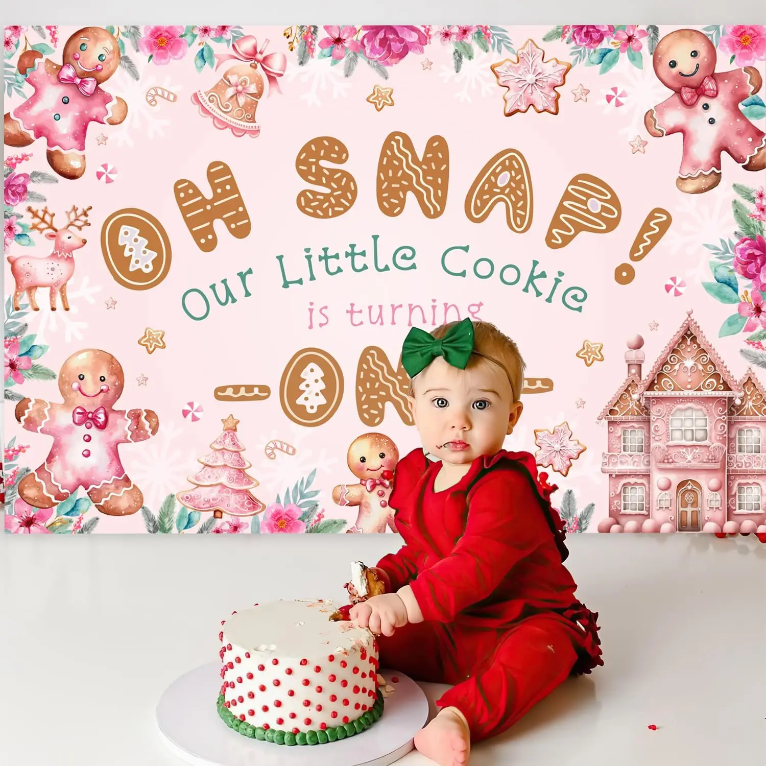 Рождественский имбирный розовый Хлеб 5 х3 фута украшение на 1-й день рождения наше