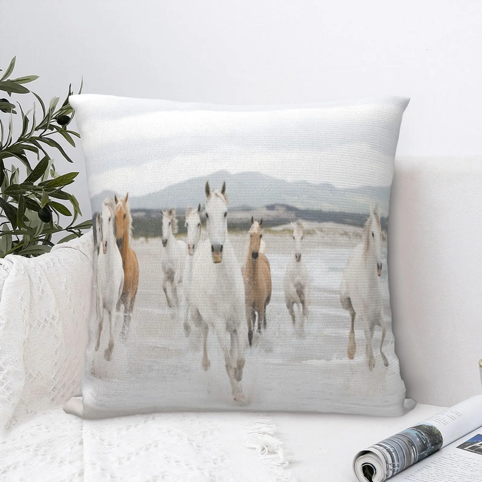 

1 чехол для подушки с лошадьми, наволочки для подушек на молнии, подушки для украшения дома, декоративные наволочки для подушек, наволочки дл...