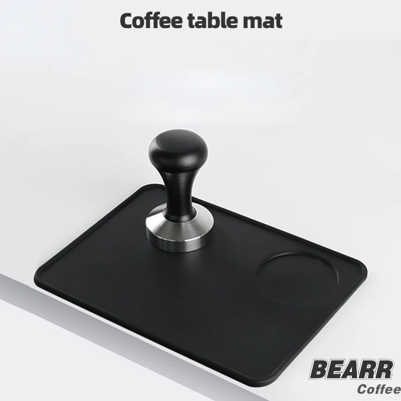 

Антискользящий угловой коврик для кофе BEARR, наполнитель, пресс для приготовления пудры, черная ручка для машины