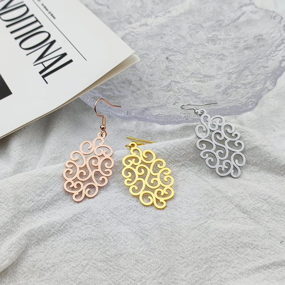 

Stainless Steel Classic Celtic Knot Drop Earrings Flower Geometry Dangle Earring For Women Fashion Jewelry Gift