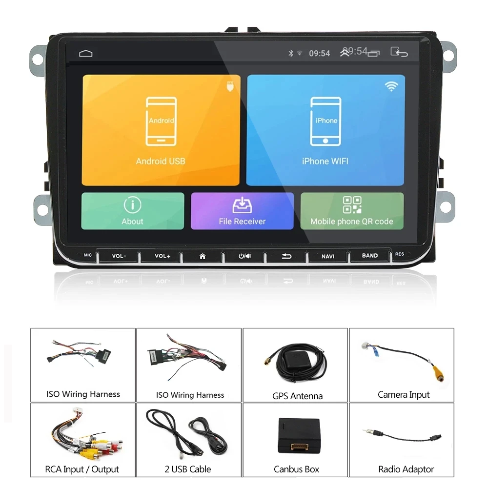 Автомобильный мультимедийный плеер Android10 стерео-система с Wi-Fi GPS Bluetooth MP5 для VW Passat