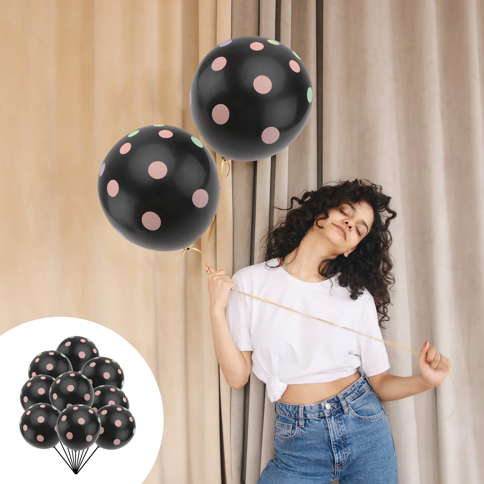 

100Pcs 12-inches Thicken Latex Balloons Creative Fluorescent Printing Balloons