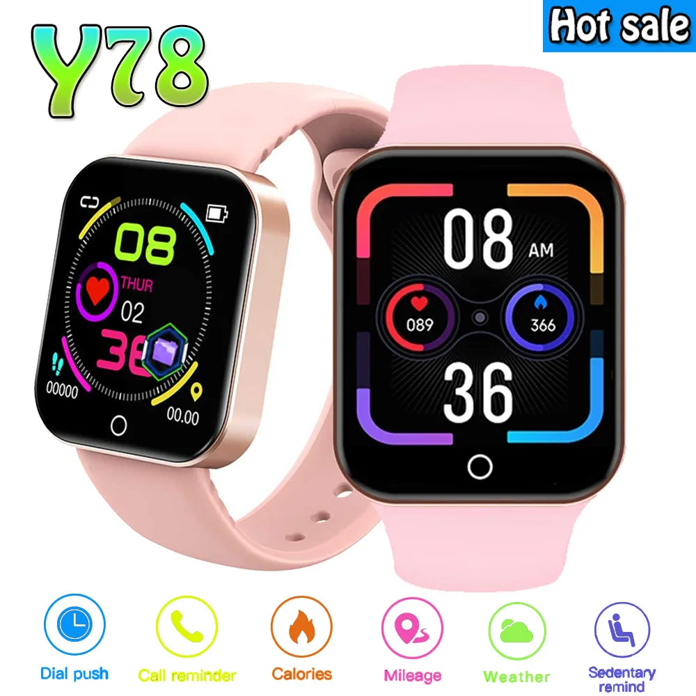 

New D30 Smart watch sports fitness tracker men women heart rate and blood pressure monitor Y78 smart bracelet PK Y68 D20 T500 X7