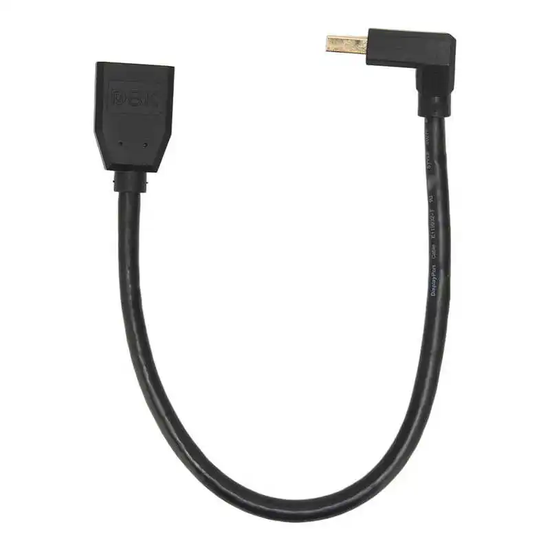 

Displayport Male to Displayport Female Support 8K At 60HZ 4K At 144HZ 0.3meter 90° Elbow Displayport 1.4 Cable for DVD