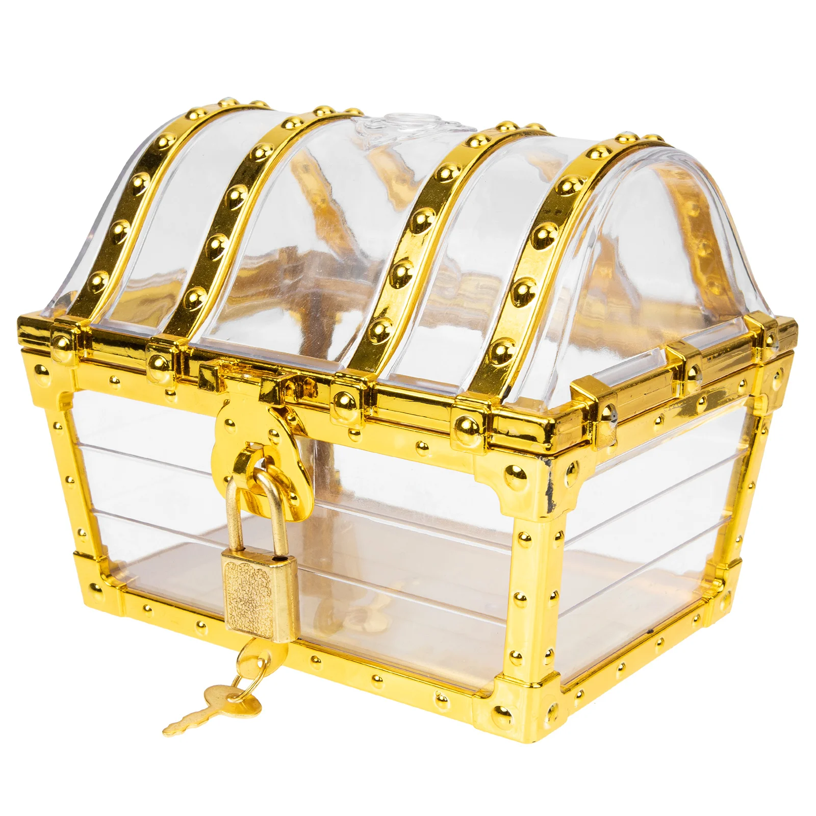 

Treasure Box Pirate Jewelry Storage Transparent Kids Vintage Keepsake Toy Trinket Party Favor Boxes Cosplay Case Clear Crystal