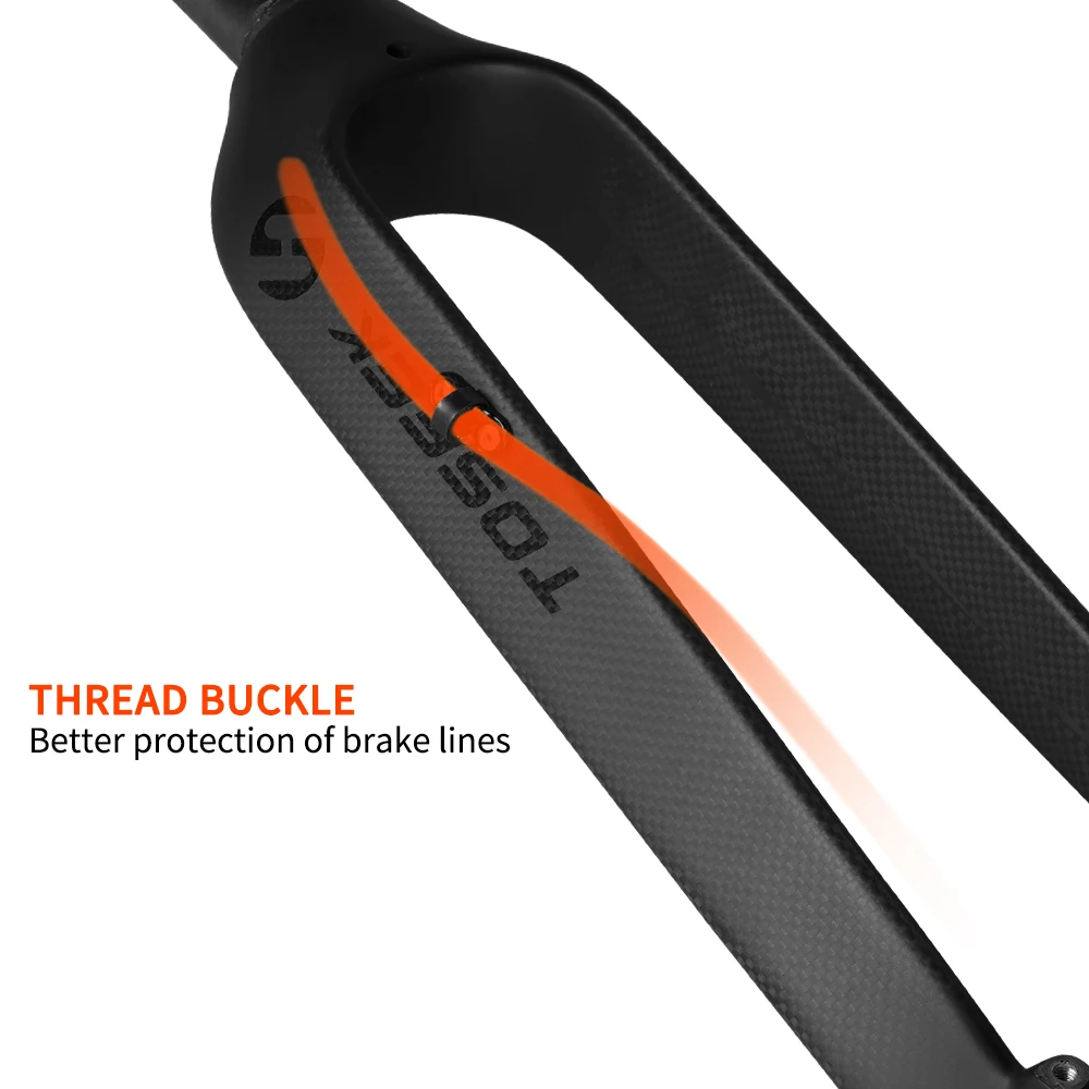 TOSEEK MTB вилка из углеродного волокна передняя для велосипеда 26/27 5/29 дюймов жесткая