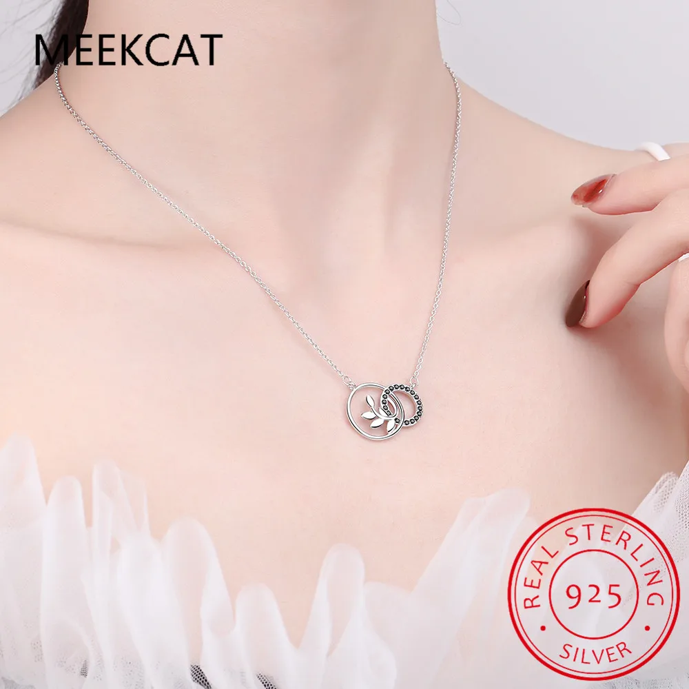 Подвеска из стерлингового серебра 925 пробы с круглыми листьями натуральный