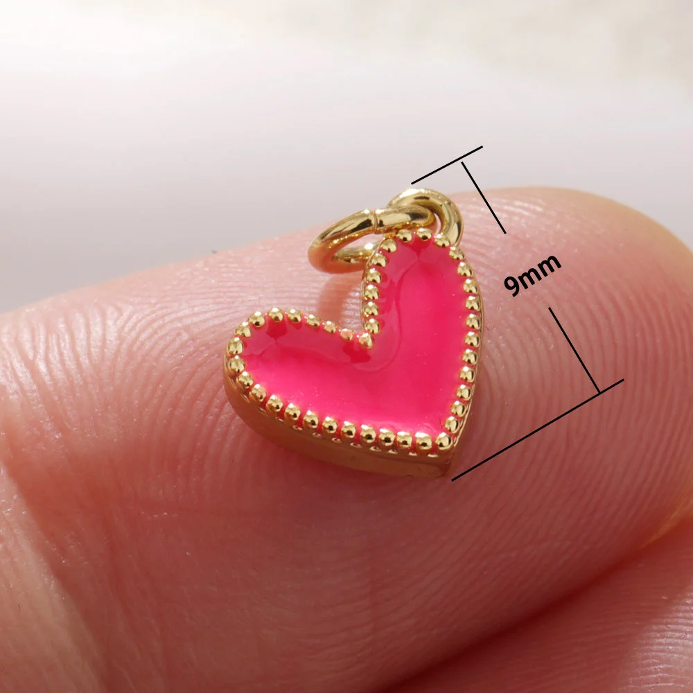 Медные позолоченные подвески в форме сердца мини-серьги кулон сделай сам розовый