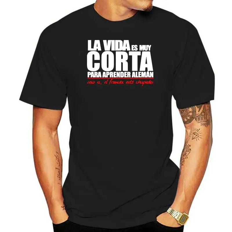

100% Cotton O-neck Custom Printed Tshirt Men T shirt Life is too short to learn german setalo Women T-Shirt