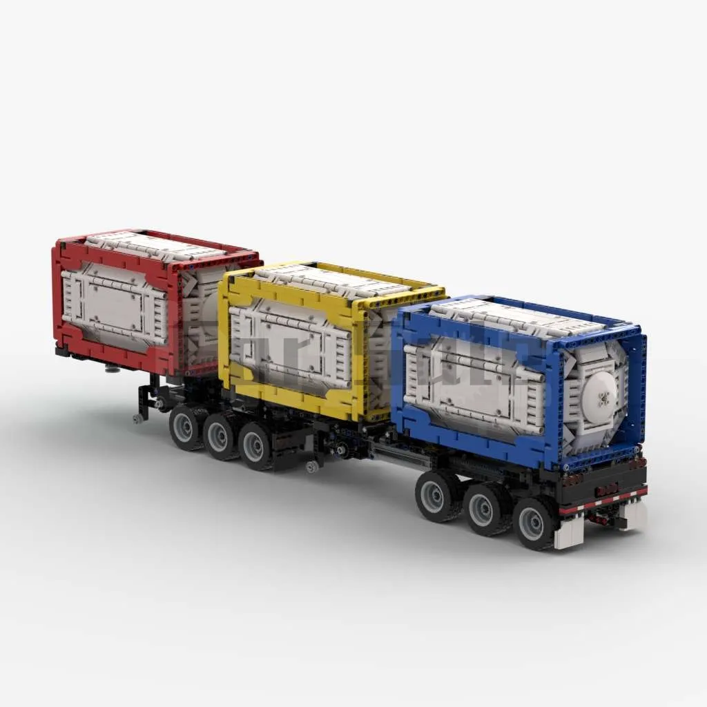 

MOC-30212-30214-30216 Combined Trailers with Tank Container by Remo Barsch Building Block Model Spliced Toy Puzzle Kids Gift