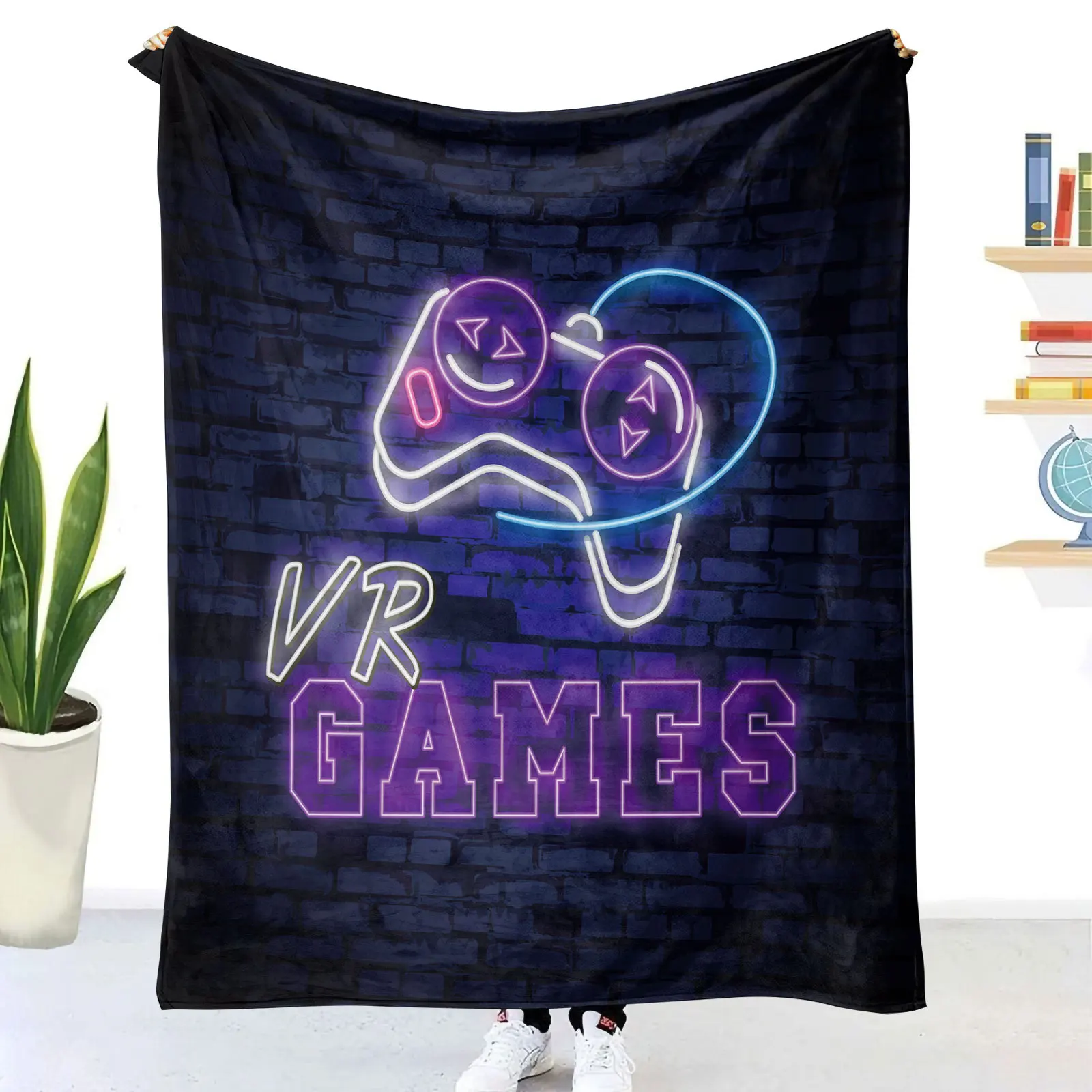 

Детское фланелевое одеяло с контроллером, мягкий удобный плед для мальчиков, для дома, путешествий, самолета, офиса, одеяло для геймпада, подарок на день рождения