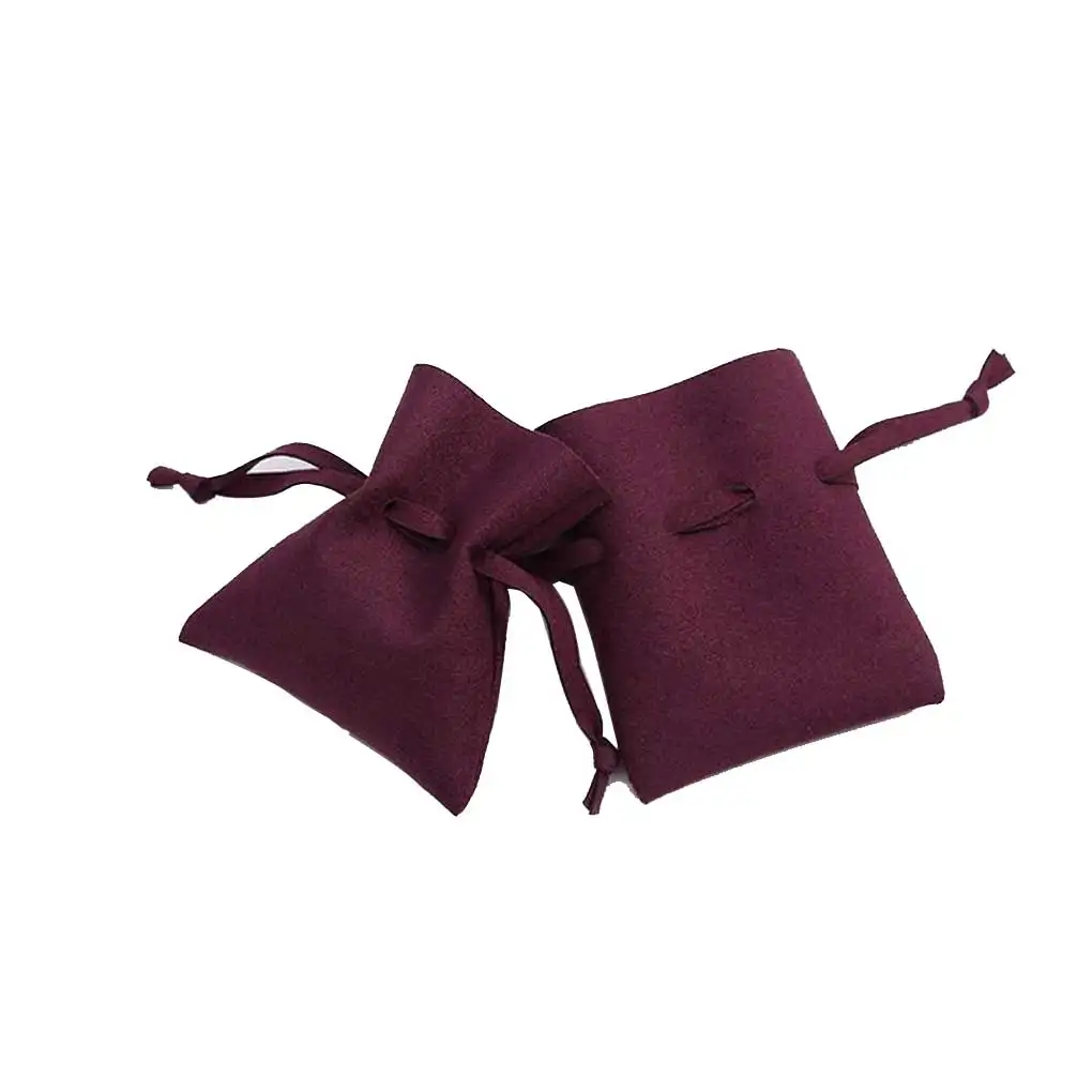 

50 Pieces Gift Bag Drawstring Replacement Solid Color Decorative Candy Jewelry Storage Pouch Organizer Wine Red