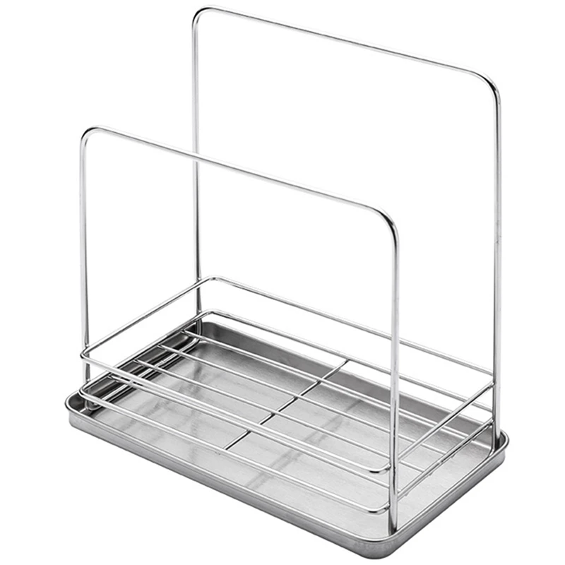 

Держатель губки из нержавеющей стали, держатель для кухонной раковины, органайзер-диспенсер, сушилка для губки мыла с съемным лотком