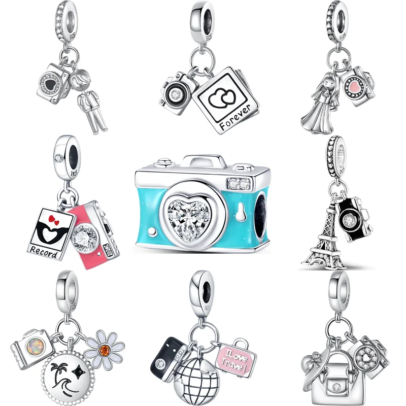 100% 925 Sterling Silver Beads Camera Record Better Life Forever Love Pendant Fit Original Pandora Charms Bracelet Women Jewelry