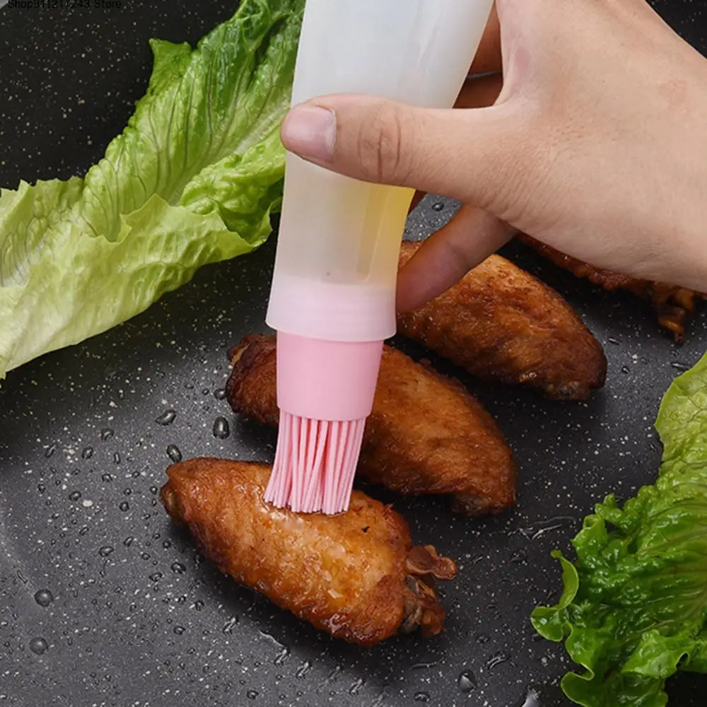 

1pc High Temperature Resistant Oil Bottle Silicone Brush Kitchen BBQ Tool