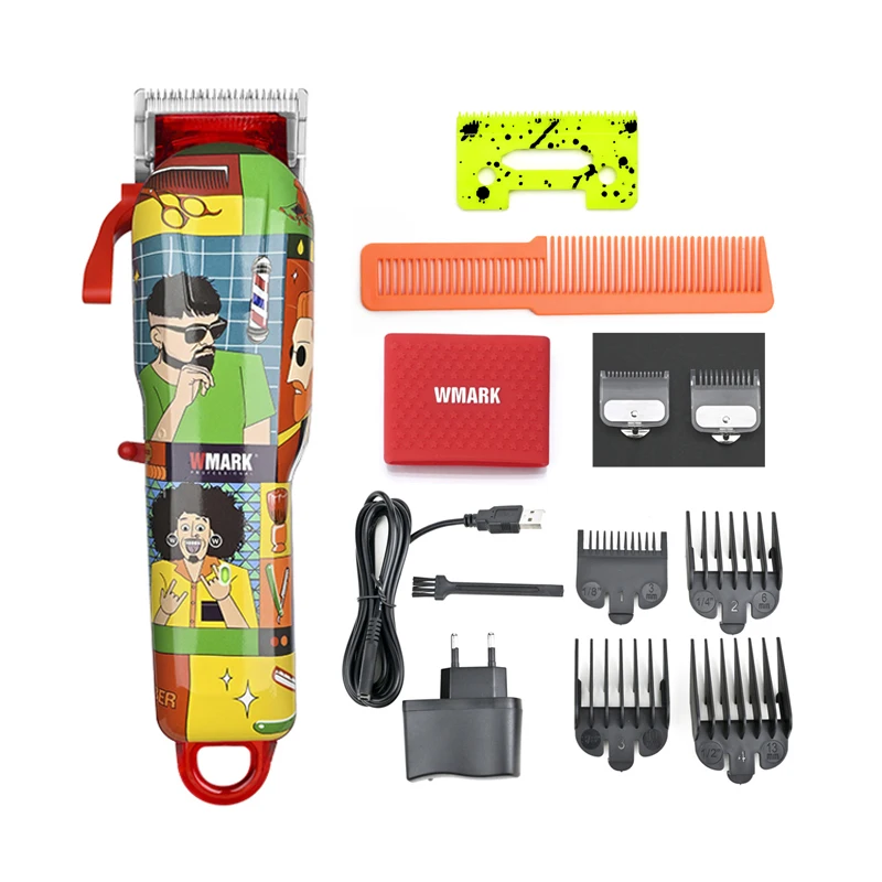 WMARK 7300RPM NG-108/118/128/129 Rechargeable Hair Cutting Machine Hair Clippers Trimmer Transparent Cover White Or Red Base