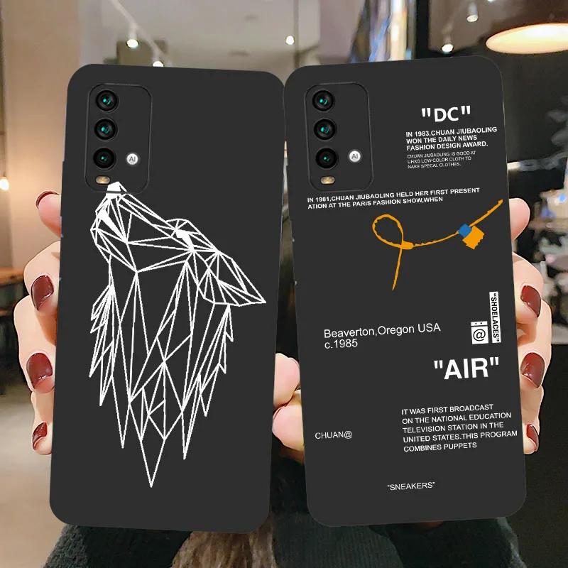 

Geometric Animal Pictorial Anti-Scratch Lightweight Phone Case for XIAOMI Redmi 9T Personalized Back Cover Half-wrapped Case