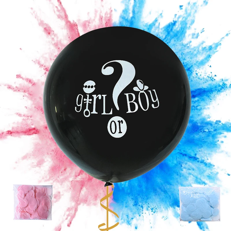 

Black 36inch Huge Latex Balloon Boy Or Girl Gender Reveal Party Supplies Baby Shower Confetti Ballon Birthday Party Decor Globos