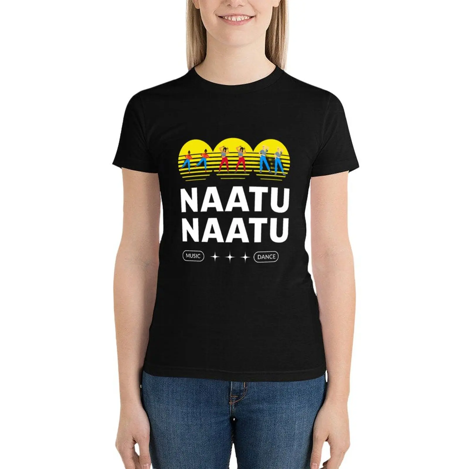 RRR NAATU (1) Футболка тяжелые возвышенные аниме одежда Летняя женская