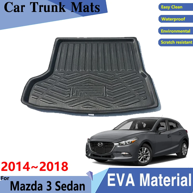 

Car Trunk Mats for Mazda 3 M3 Mazda3 2014 2015 2016 2017 2018 4Dr Sedan Car Cargo Tray Trunk Organizer Rear Mats 3D EVA Material