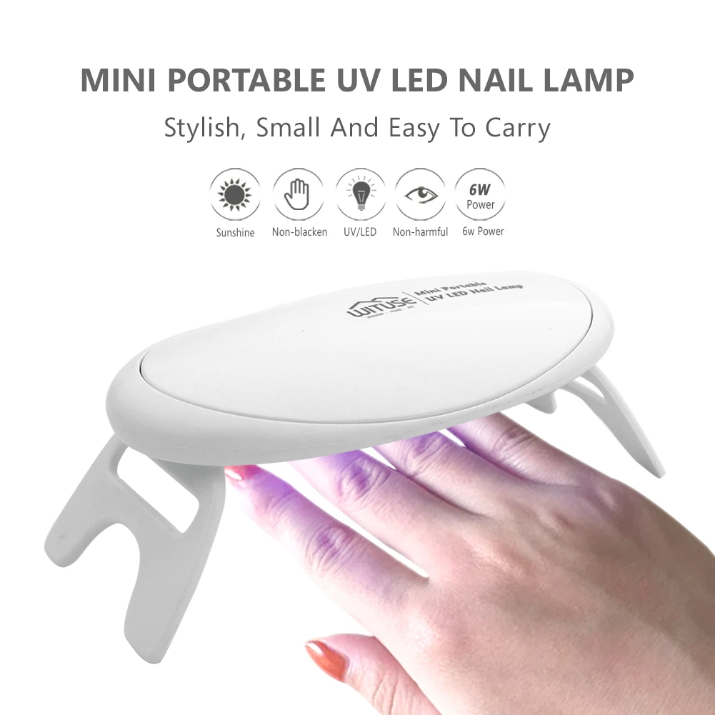 

UV Dryer White Shell Usb Mini Nail Lamp Curing Very Convenient Use 6W Toenail Portable LED Gel Interface For Home USB Powered