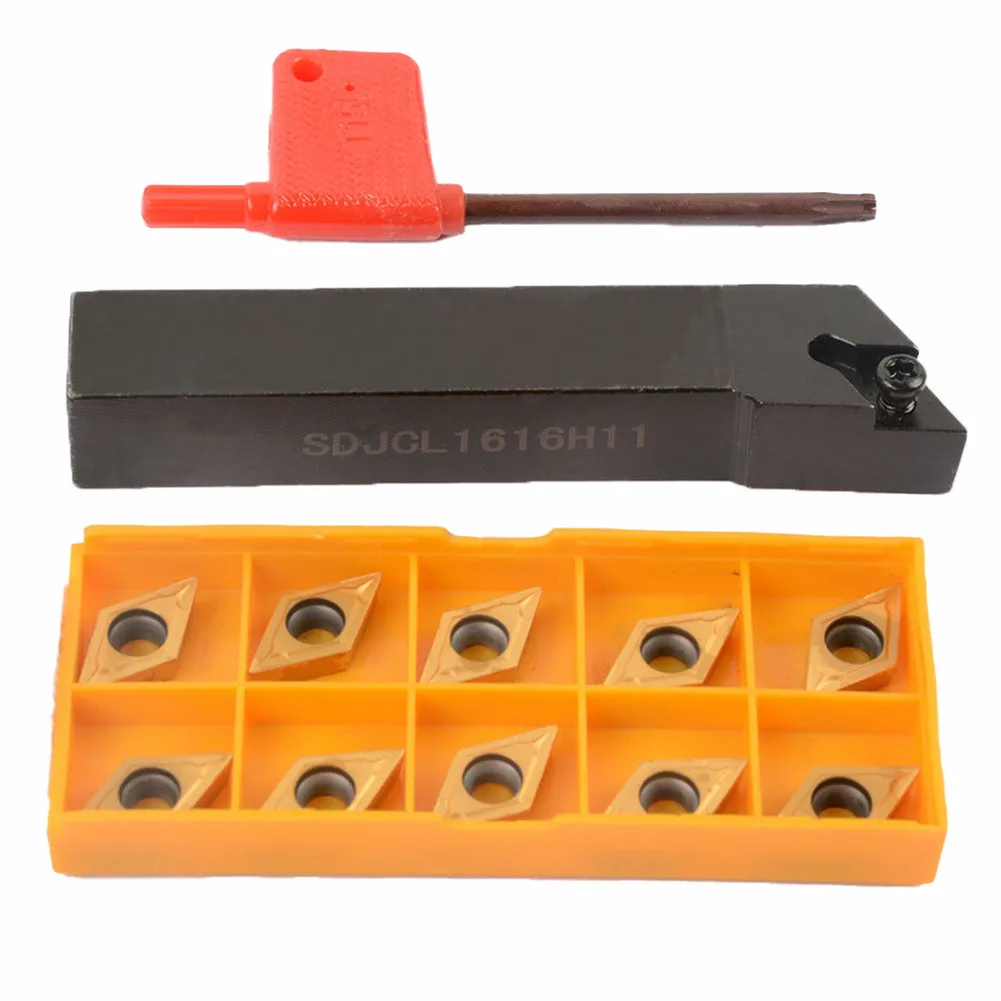 

Easy to Replace SDJCL1616H11 +1box DCMT11T304 UE6020 External Lathe Turning Tool Holder for Various Machining Environments