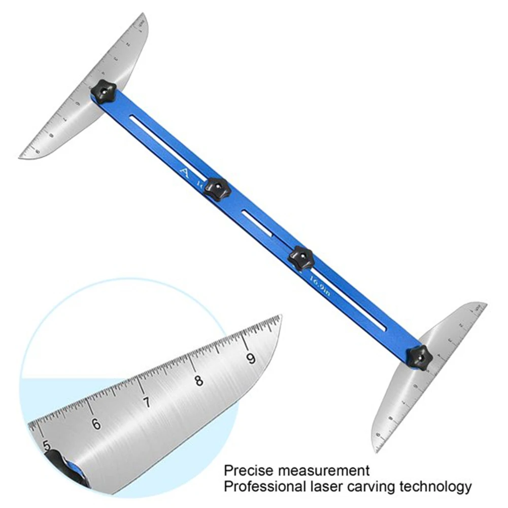 

11''-60'' Stair Measuring Ruler Aluminum Alloy Adjustable Ladder Gauge Stair Tread Template Tool Test Meters