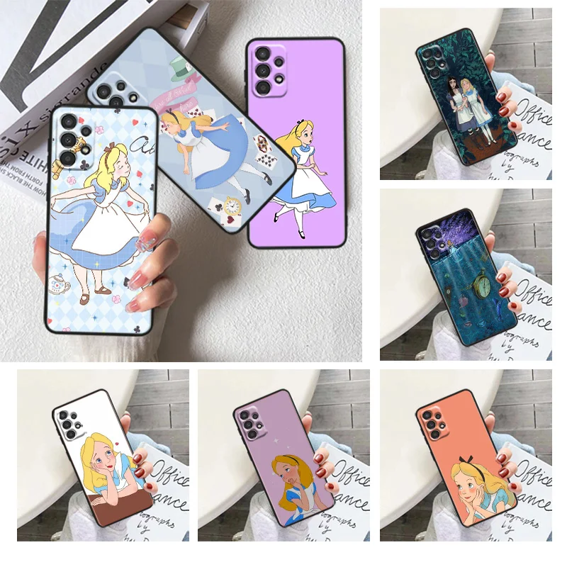 

Cute princess alice Phone Case For Samsung A22S A22 A21S A14 A13 A12 A11 A04S E A03S A02S A01 Core Black Soft Cover
