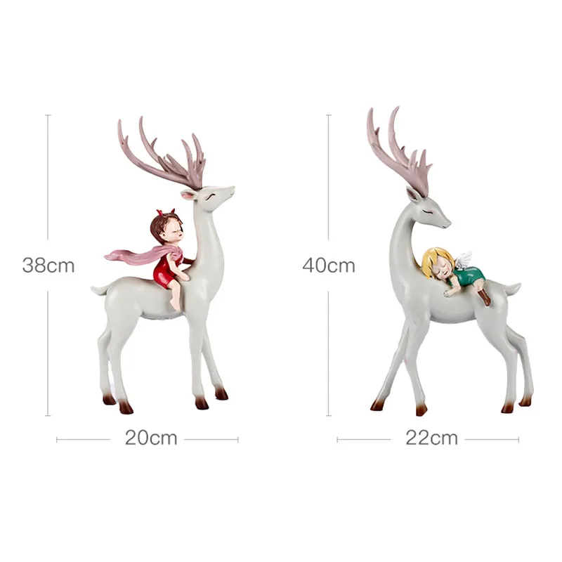Миниатюрные предметы в скандинавском стиле ретро с оленем статуи скульптуры