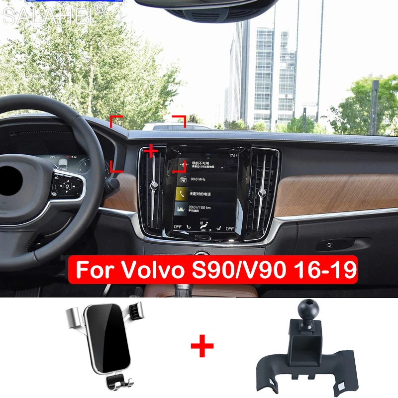 

Гравитационный Автомобильный держатель для Volvo S90 V90 2016 2017 2018 2019, подставка с креплением на вентиляционное отверстие, аксессуары для кронште...