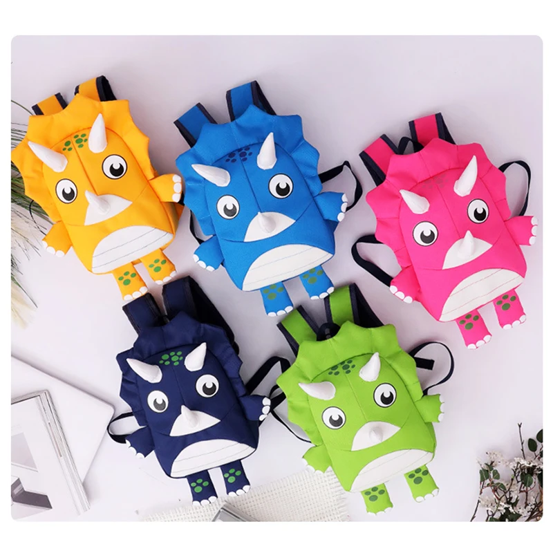 

Cartoon Dinosaur School Bag Anime Kindergarten Anti-lost Handbag Colorful Children Backpack Korean Style Cartoon Baby mochila