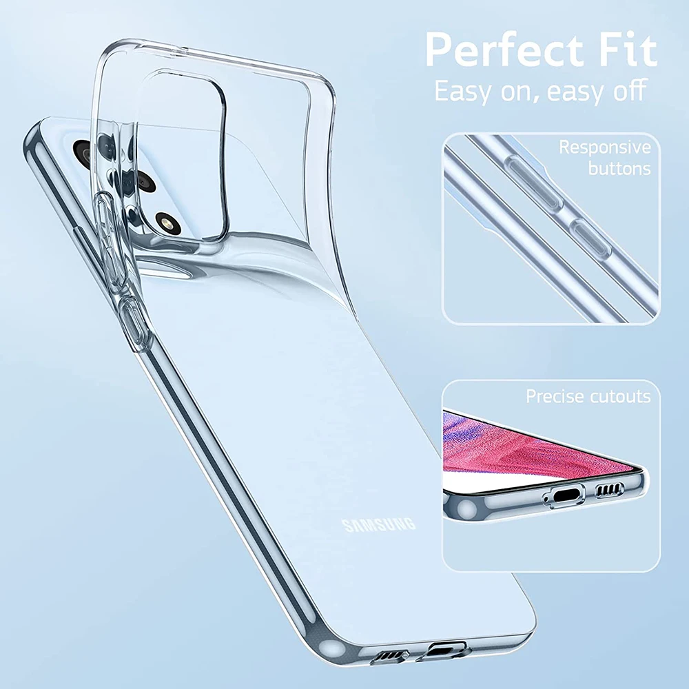 Прозрачный силиконовый мягкий чехол для Samsung Galaxy A73 A53 A33 A13 A72 A52 A32 A22 A12 A71 A51 A31