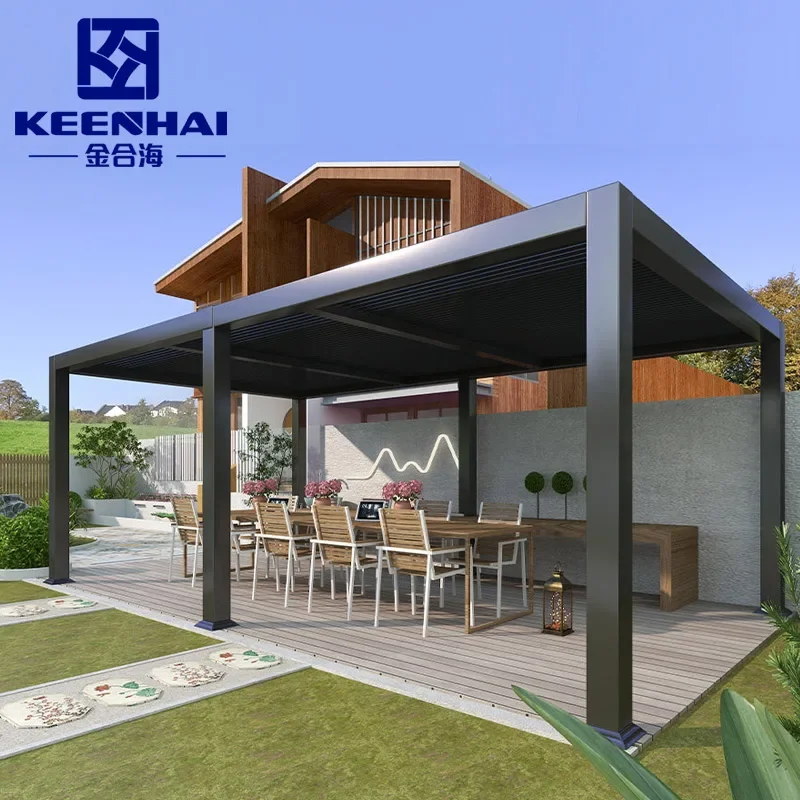 Алюминиевая искусственная беседка наружная биоклиматическая навес жалюзи
