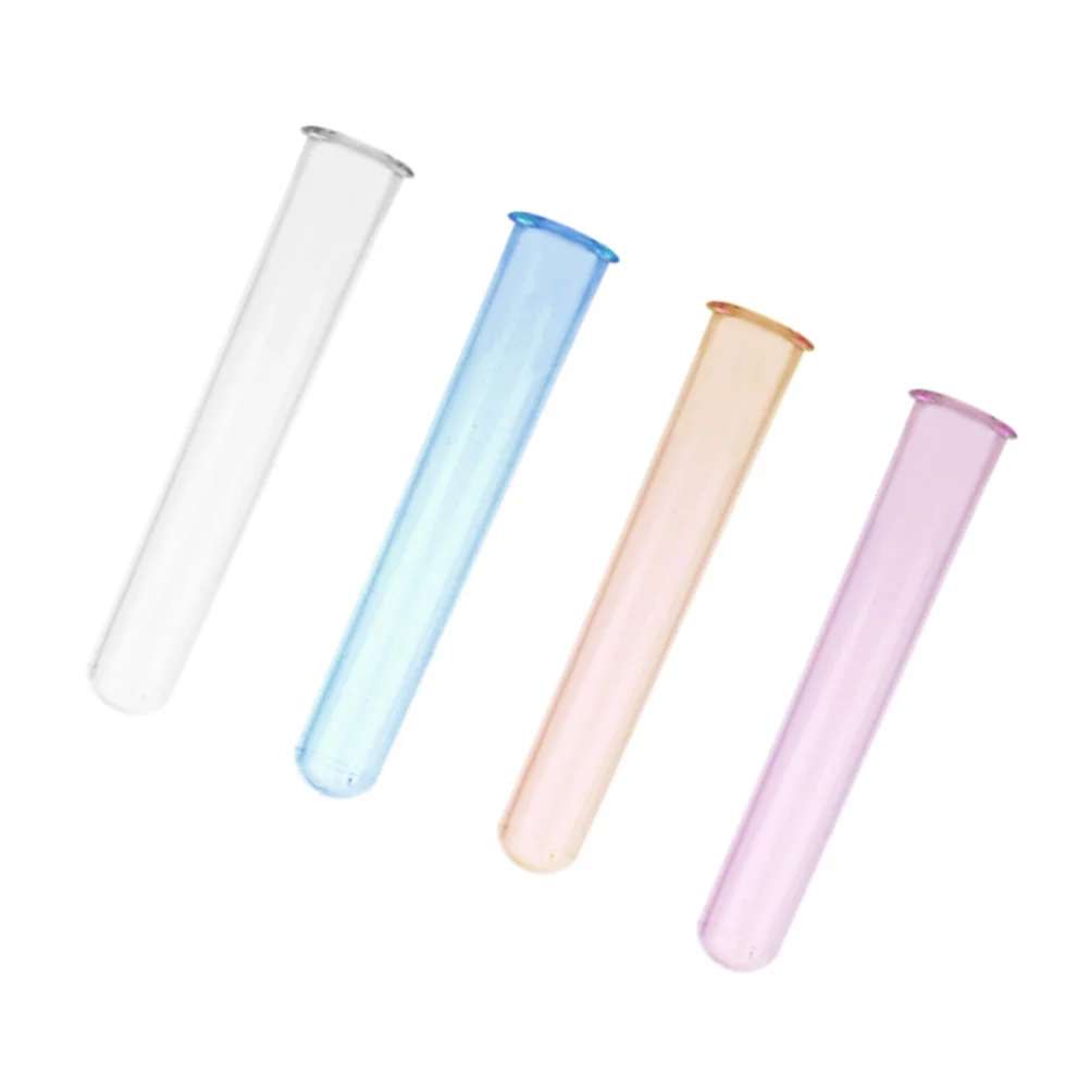 

4pcs Test Tube Clear Tube Vase with Screw Caps for Laboratory School Educational Bar KTV Flower Arrangements