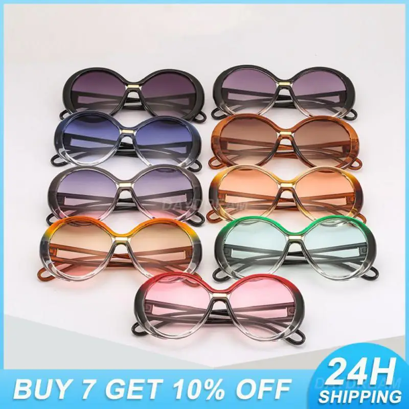 

Солнцезащитные очки в винтажном стиле UV400 для мужчин и женщин, модные большие круглые, с цветными овальными линзами, популярные, для велоспорта