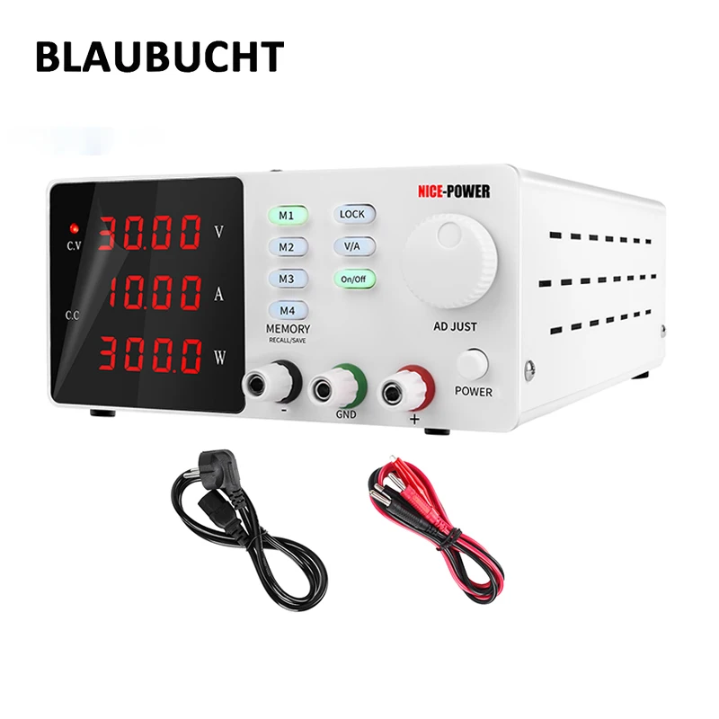 

Newest 4 Digits Programmable Lab DC Power Supply 30V 10A Adjustable High Precision Memory Function Switching Regulated Source