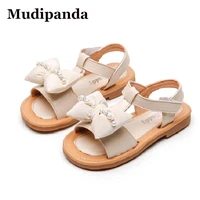 fashion summer shoes of girls bow hook loop kids sandals flat princess baby toddler single shoes casual children beach sandals