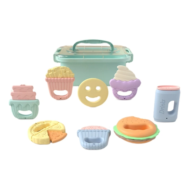 

Игрушка для прорезывания зубов, красочные жевательные кольца, прорезыватель, Рождественский подарок для малышей, мотор для ухода