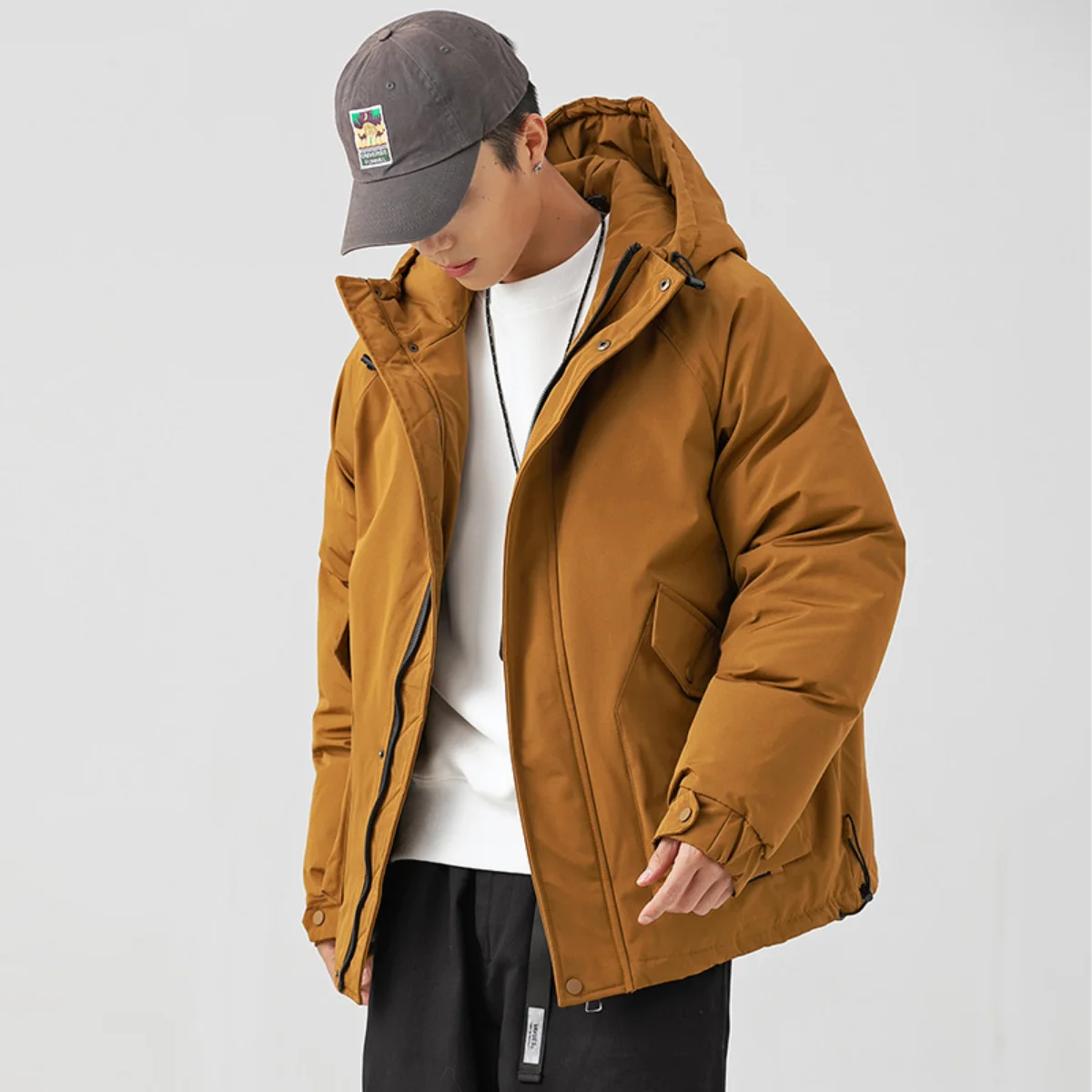 Cotton Coat Men's Outdoor Mountain Trench Coat Men's Cotton Coat Winter Japanese Vintage Overalls Men's Winter Jacket Men