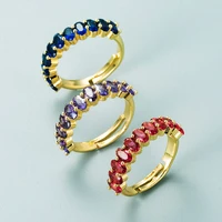 fashion personality colored zircon adjustable ring index finger temperament ring for women man jewelry