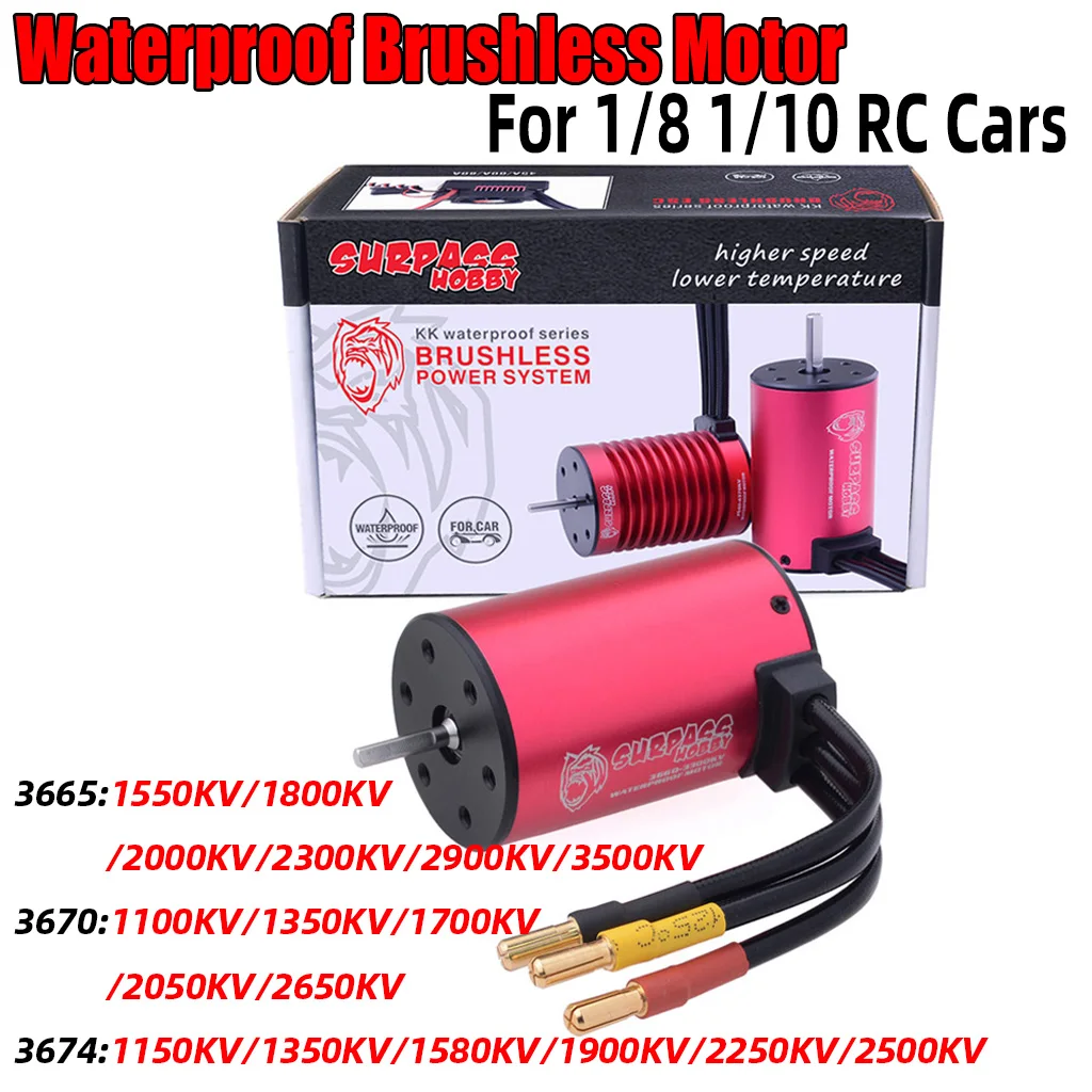 Водонепроницаемый мотор 3665 3670 3674 1/8 кв 1/10 кв бесщеточный для GTR/Lexus RC Дрифт гоночный внедорожник