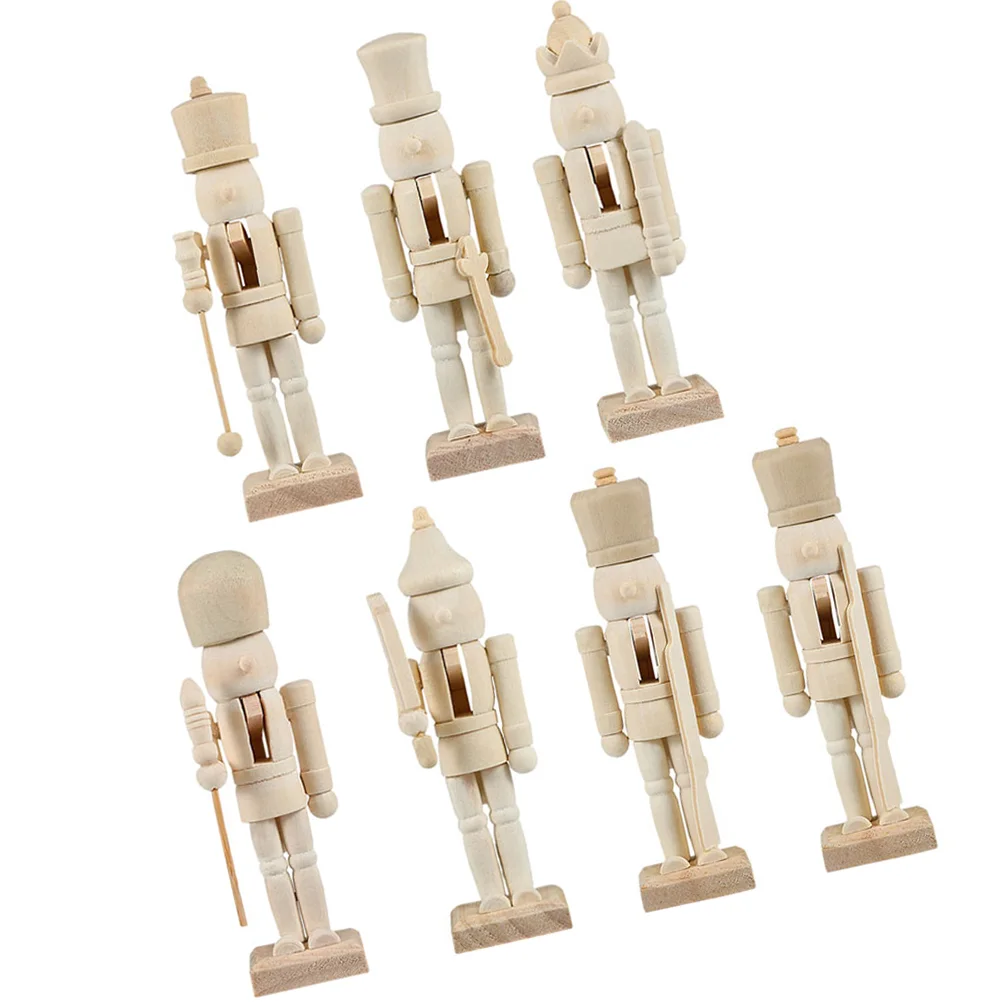

Nutcracker DIY Craft Toys Wooden Unfinished Figurine Kids Painted Decor Figures Christmas Decorations