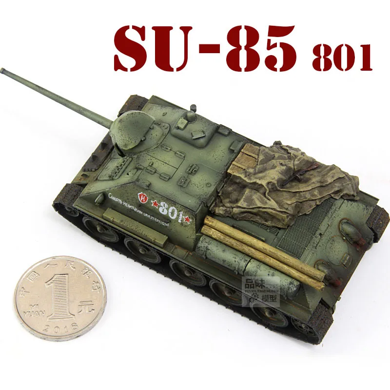 

PP0026 Su-85 Tank Destroyer SU-85 No. 801 1047 Self-Propelled Artillery 1/72 Scale Finished Military Model Collection Ornament