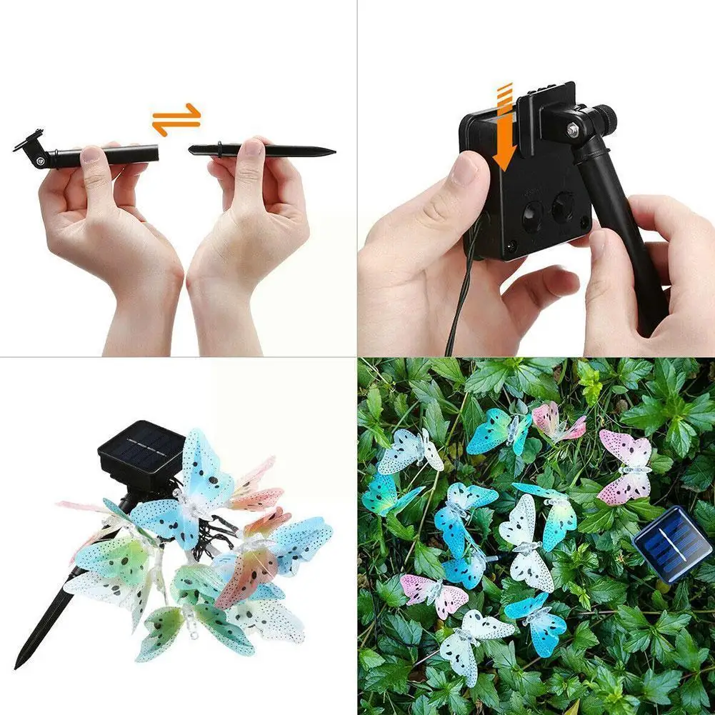 

12/20 Led Solar Powered Fairy String Lights Holiday Waterproof Lamp Fiber Outdoor Christmas Optic Garden Decorati U3d8