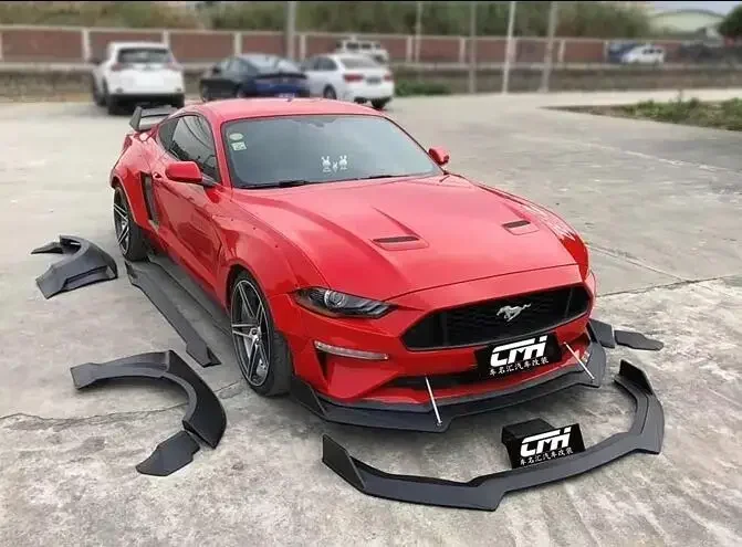 Новинка! Матовый черный бампер для Ford Mustang 2015-2022 ABS передний задний диффузор