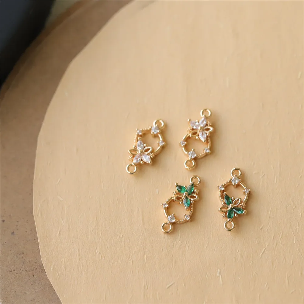 Медное золото с цирконом двойное подвесное полое кольцо милым ветром подвеска в